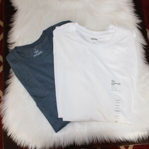 2 Sonoma, Large long sleeve Supersoft  crewneck tee shirts blue and white